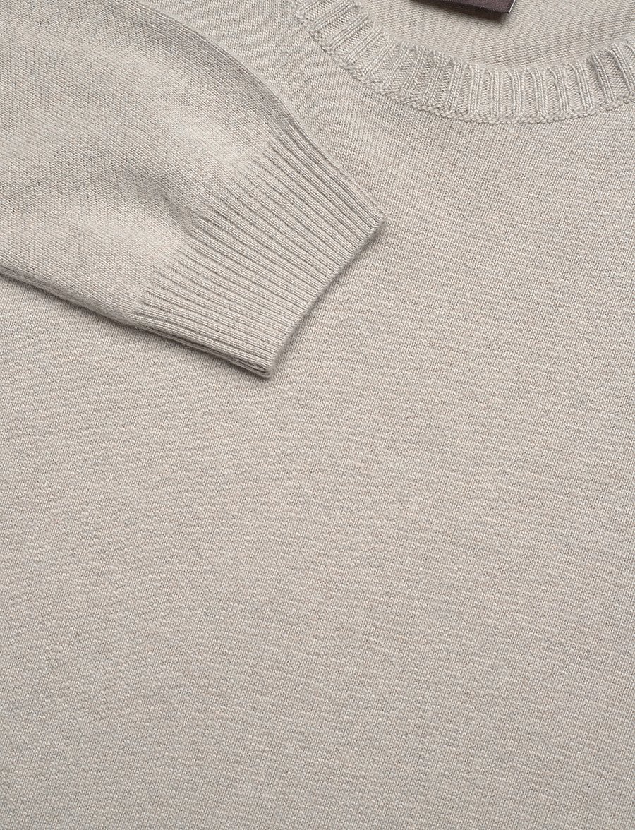 Oscar Jacobson - Valter Roundneck - Ümmarguse kaelusega kudumid - brick beige - 2