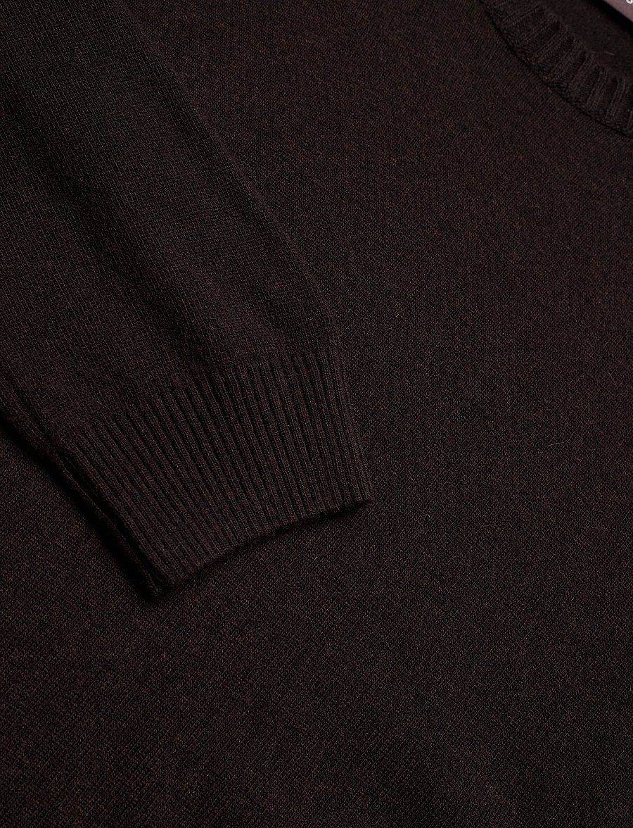 Oscar Jacobson - Valter Roundneck - rund hals - brown flannel - 2