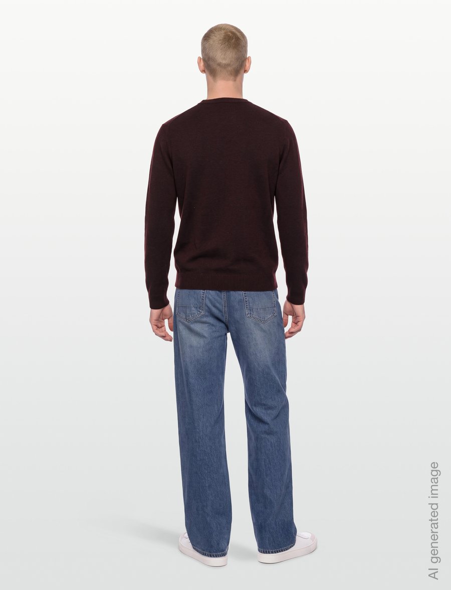 Oscar Jacobson - Valter Roundneck - rund hals - cherry red - 4