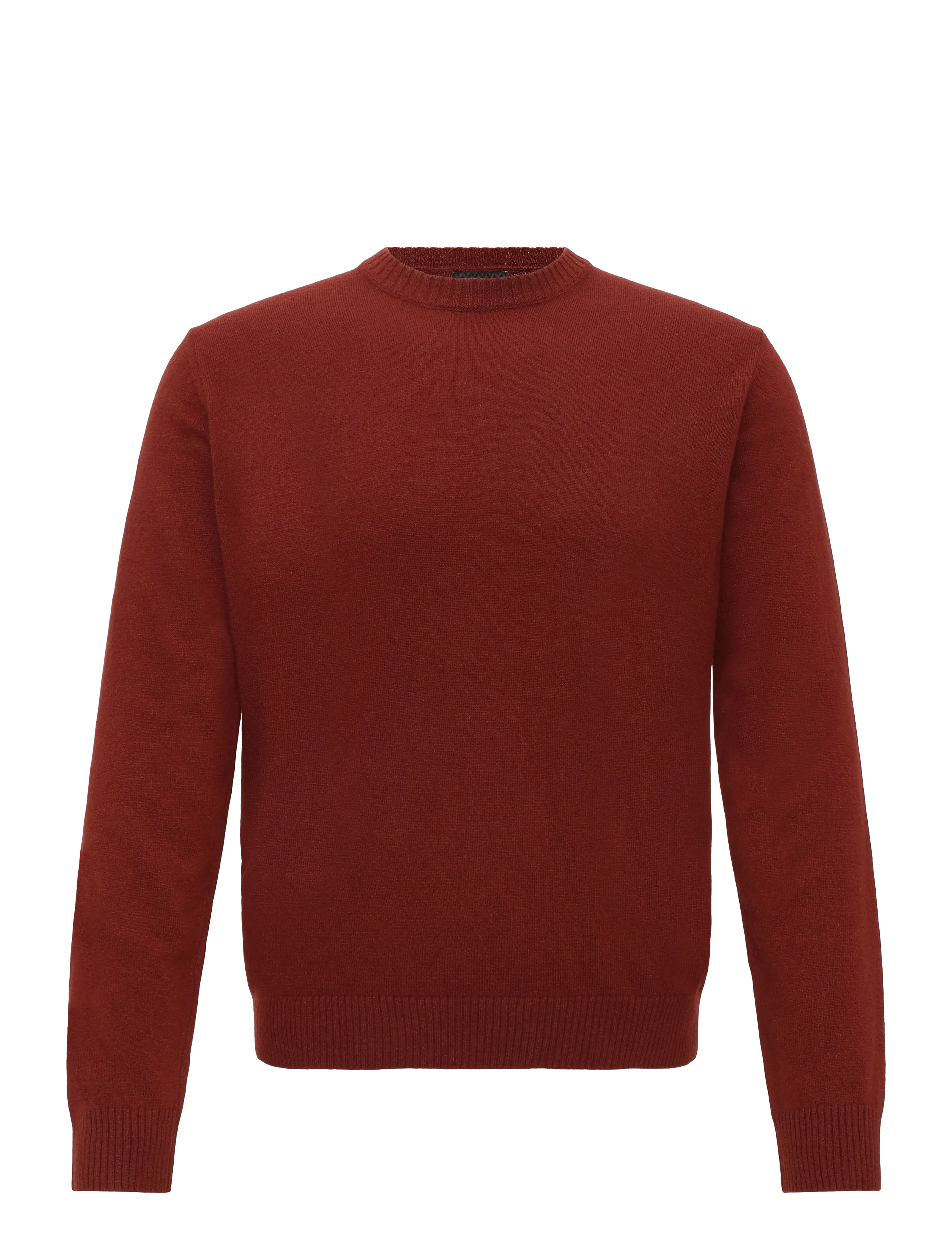 Oscar Jacobson Valter Roundneck - Knitwear - ORANGE RUST / burgundy