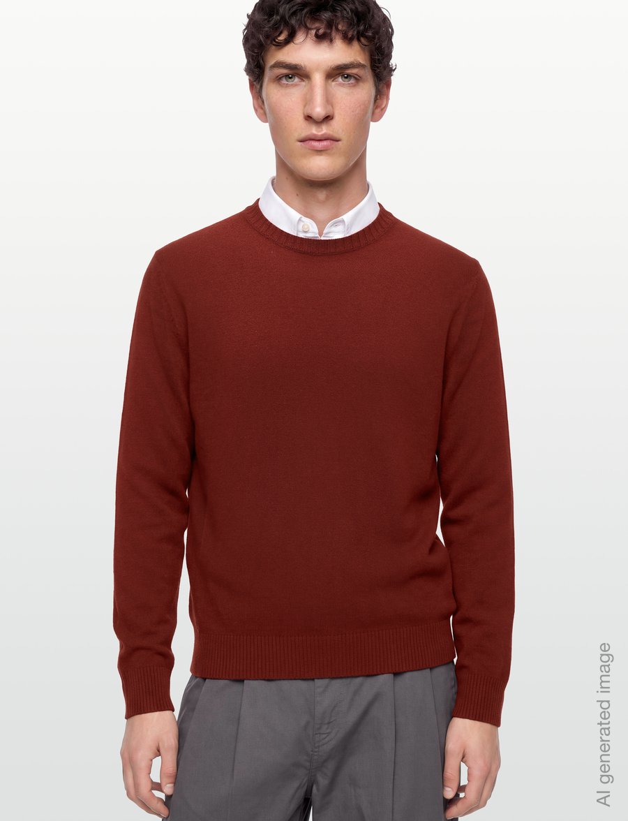 Oscar Jacobson - Valter Roundneck - round necks - orange rust - 3