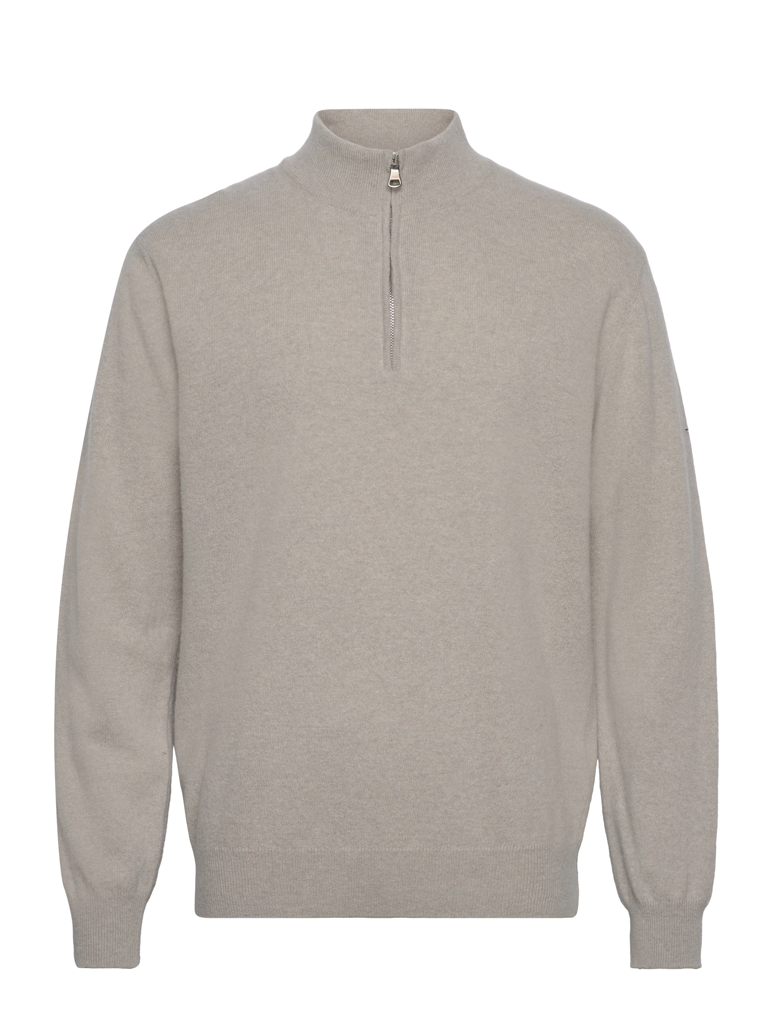 Oscar Jacobson Patton Half Zip, Mænd, Halv Zip Sweater, Beige, Str: M
