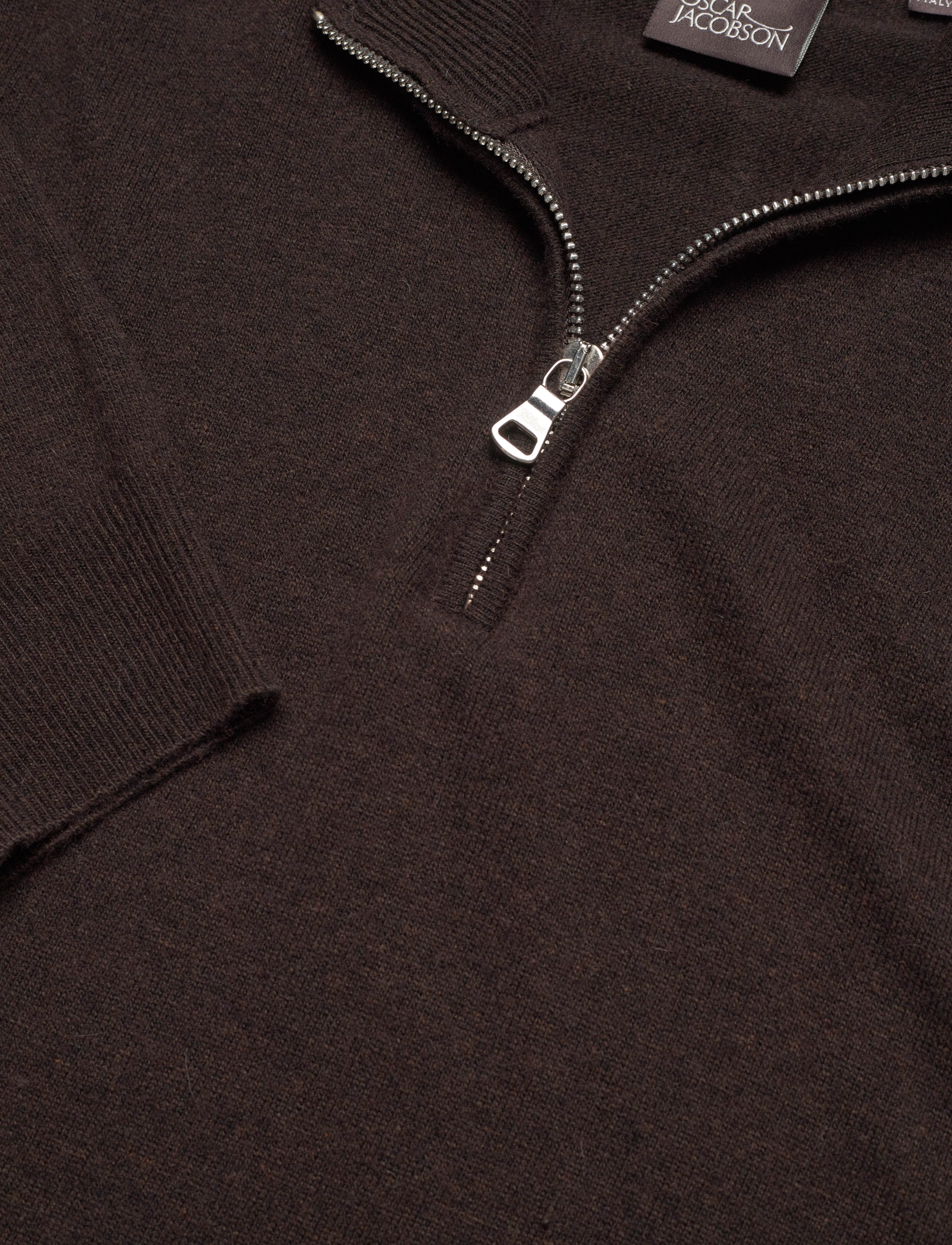 Oscar Jacobson - Patton Half Zip - megzti drabužiai - brown flannel - 2