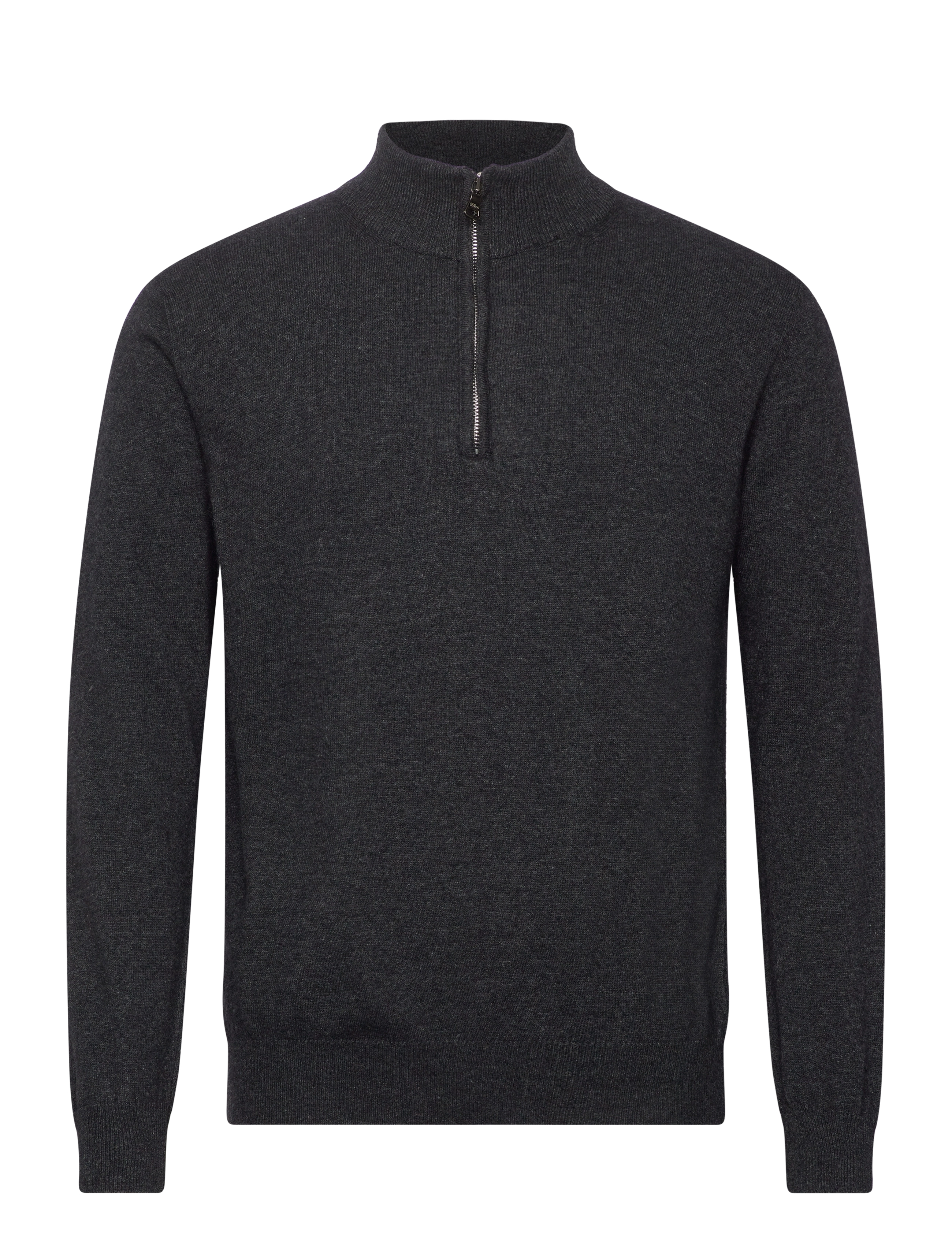Oscar Jacobson Patton Half Zip - Strik - DARK GREY / grey