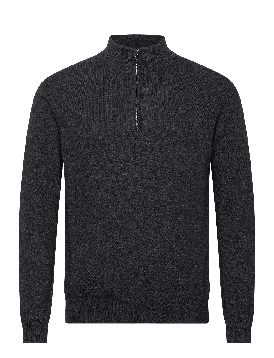 Oscar Jacobson - Patton Half Zip - half zip jumpers - dark grey - 1