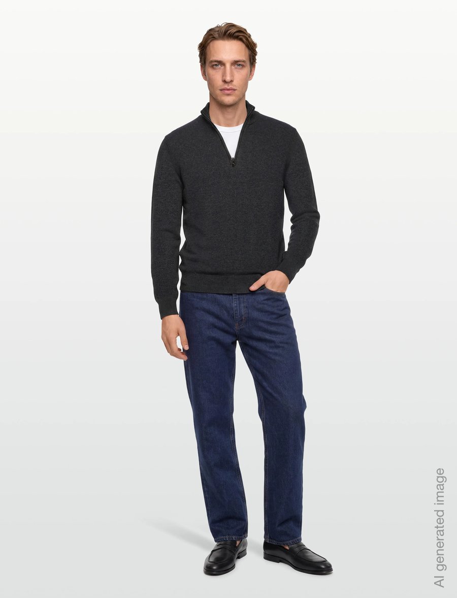 Oscar Jacobson - Patton Half Zip - half zip jumpers - dark grey - 0