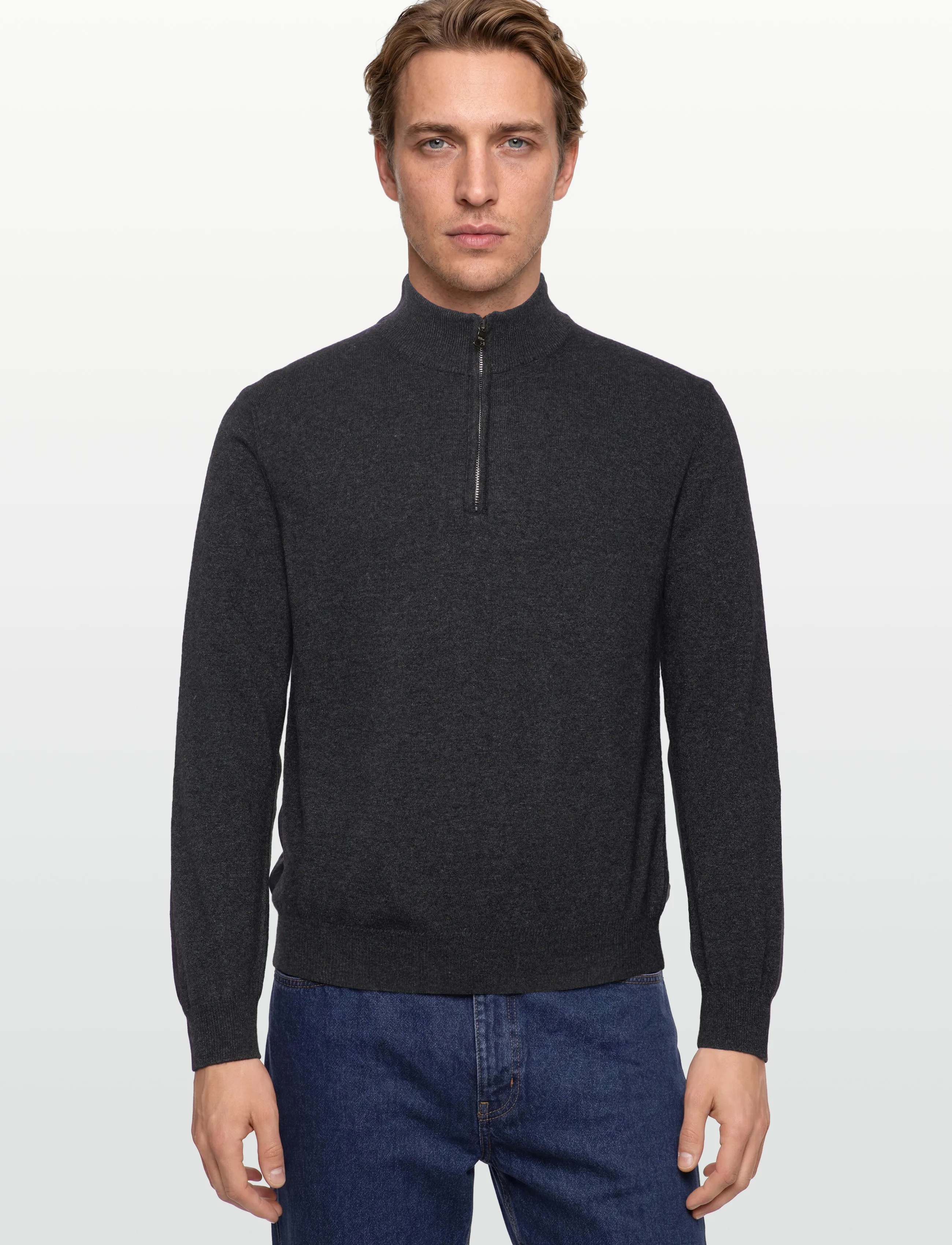 Oscar Jacobson - Patton Half Zip - truien met halve rits - dark grey - 3