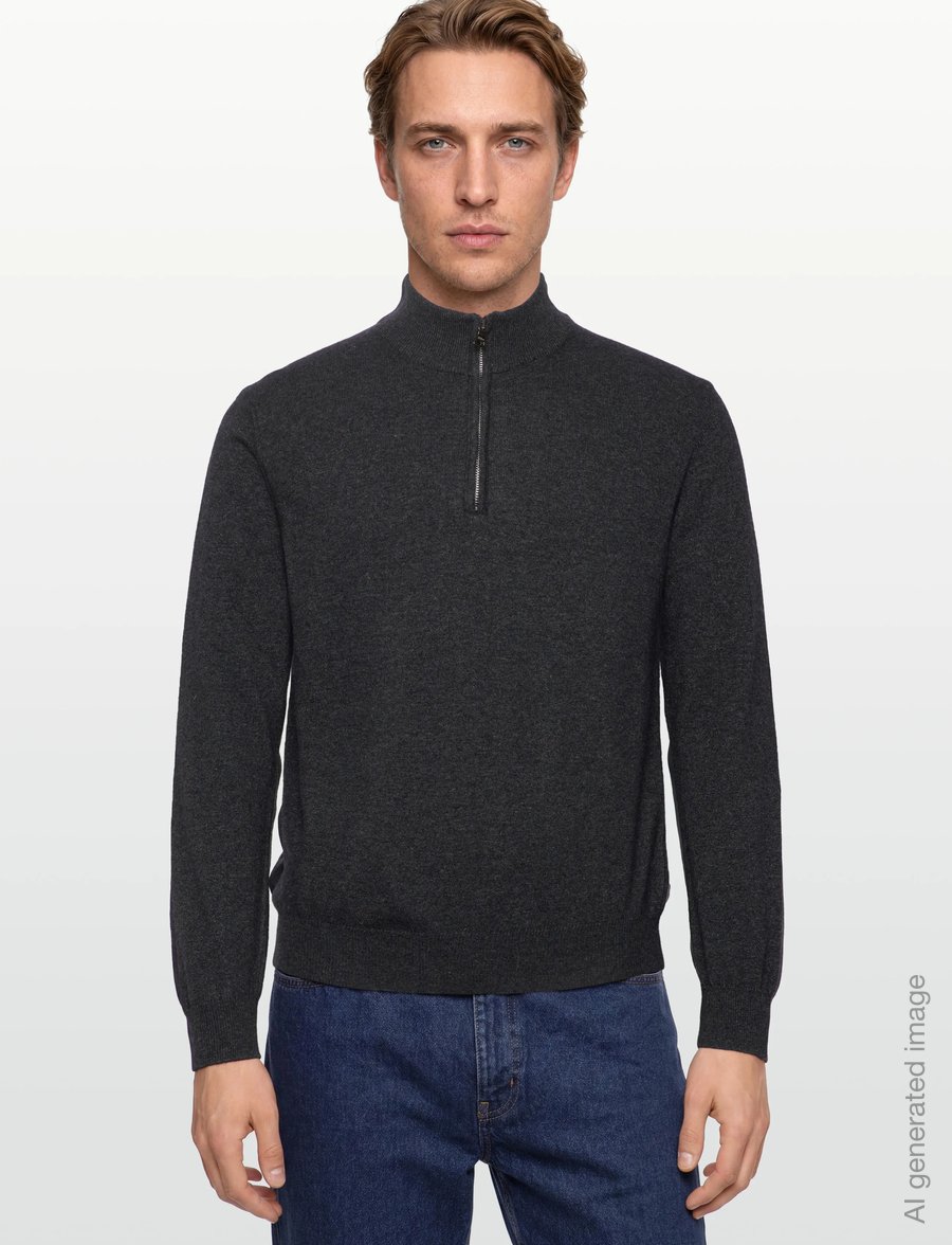 Oscar Jacobson - Patton Half Zip - half zip jumpers - dark grey - 3