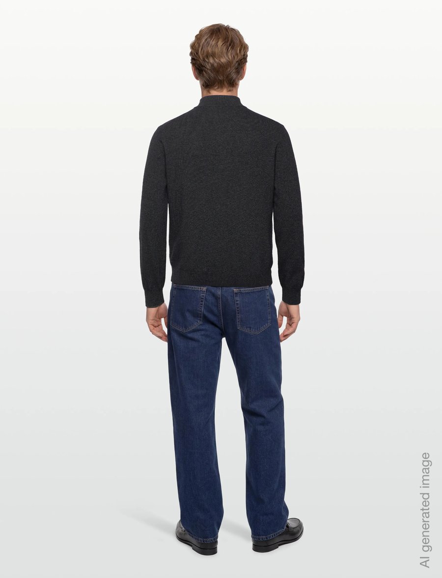 Oscar Jacobson - Patton Half Zip - half zip jumpers - dark grey - 4