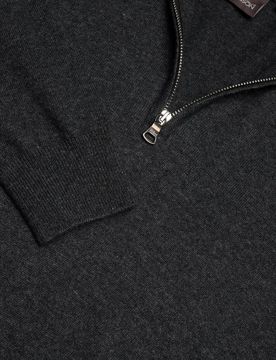 Oscar Jacobson - Patton Half Zip - half zip jumpers - dark grey - 5