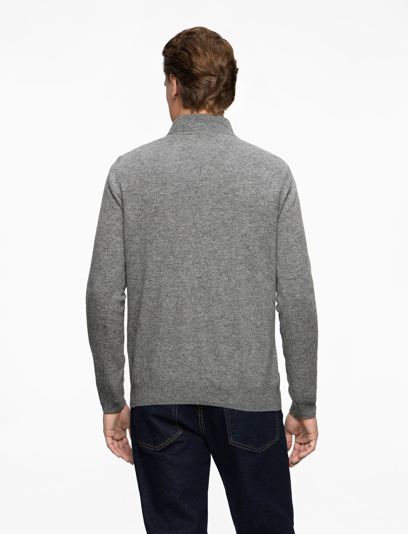 Oscar Jacobson - Patton Half Zip - half zip jumpers - grey melange - 4