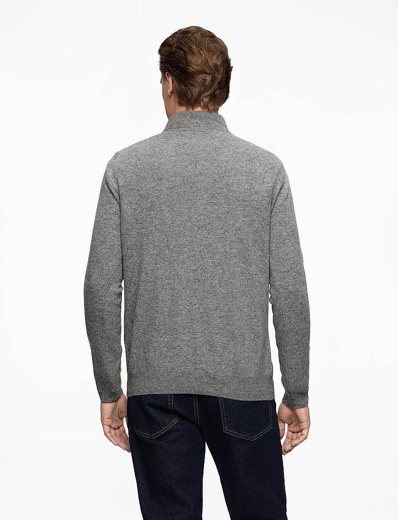 Oscar Jacobson - Patton Half Zip - half zip jumpers - grey melange - 4