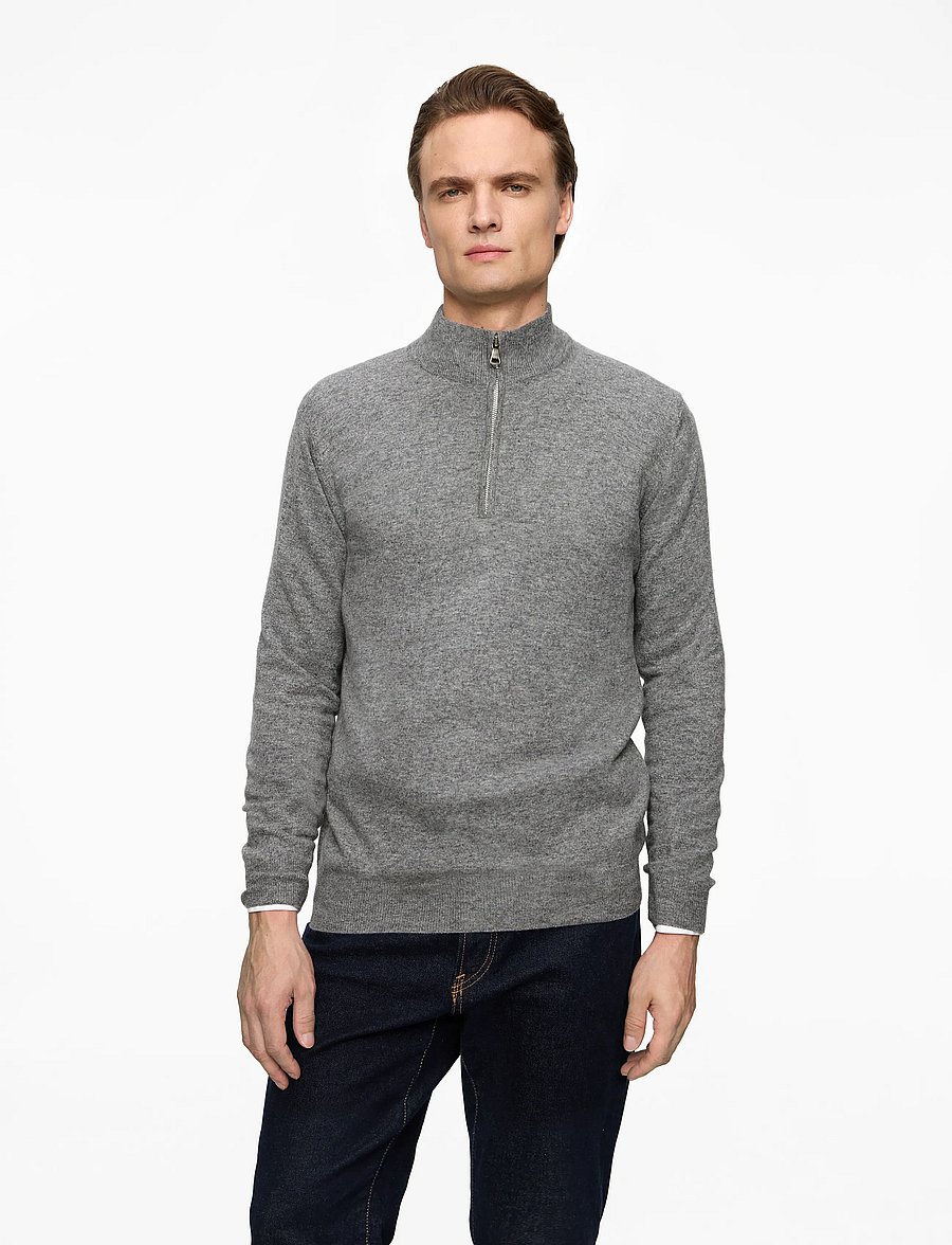 Oscar Jacobson - Patton Half Zip - half zip - grey melange - 0