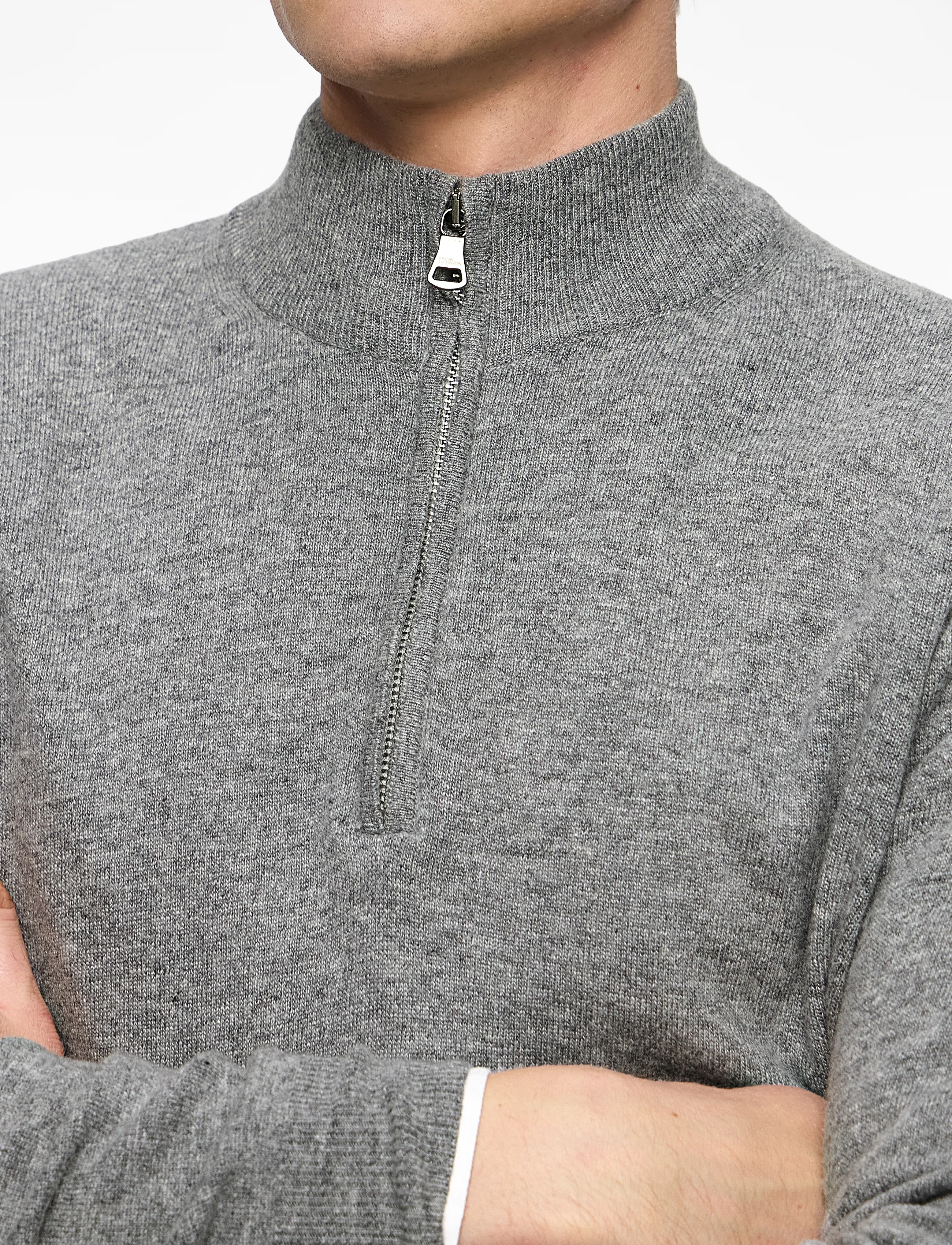 Oscar Jacobson - Patton Half Zip - half zip - grey melange - 5