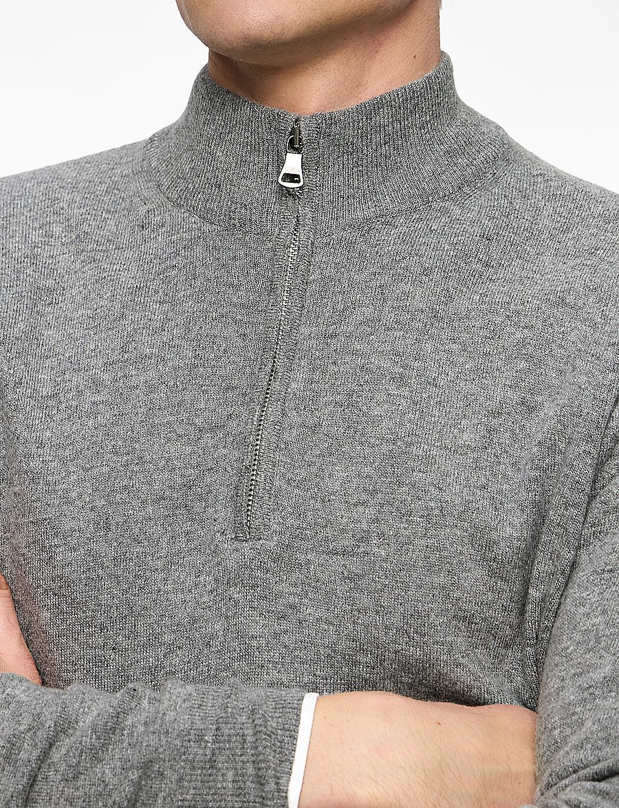 Oscar Jacobson - Patton Half Zip - half zip - grey melange - 5
