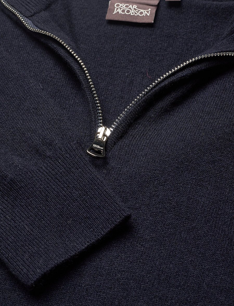 Oscar Jacobson - Patton Half Zip - half zip jumpers - navy - 2