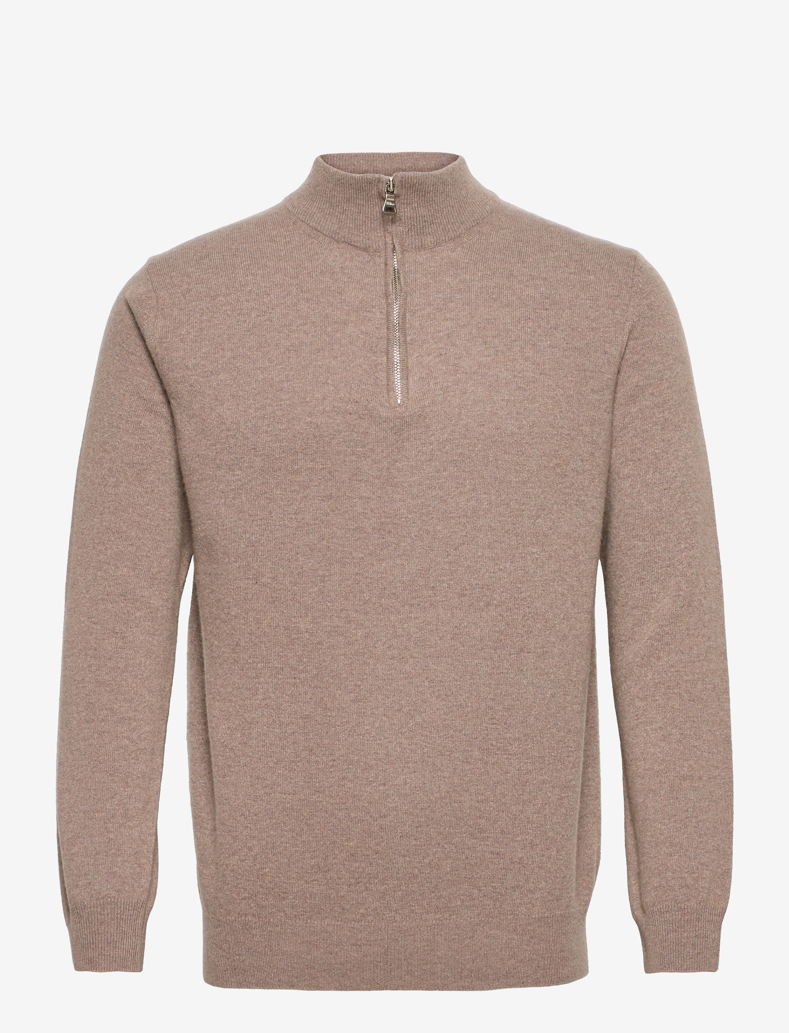Oscar Jacobson - Patton Half Zip - half zip jumpers - walnut beige - 0