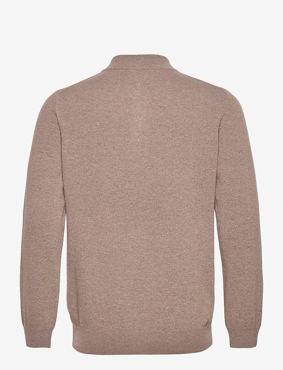 Oscar Jacobson - Patton Half Zip - half zip jumpers - walnut beige - 1