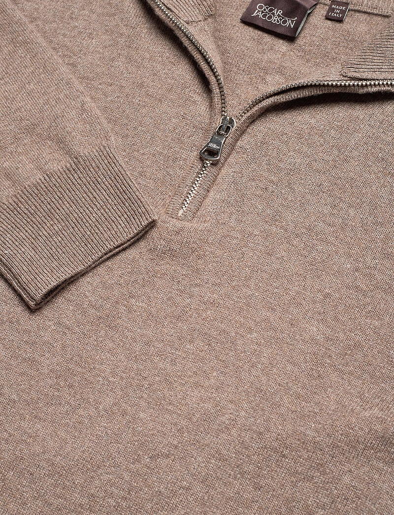 Oscar Jacobson - Patton Half Zip - tõmblukk-kaelusega dressipluusid - walnut beige - 2
