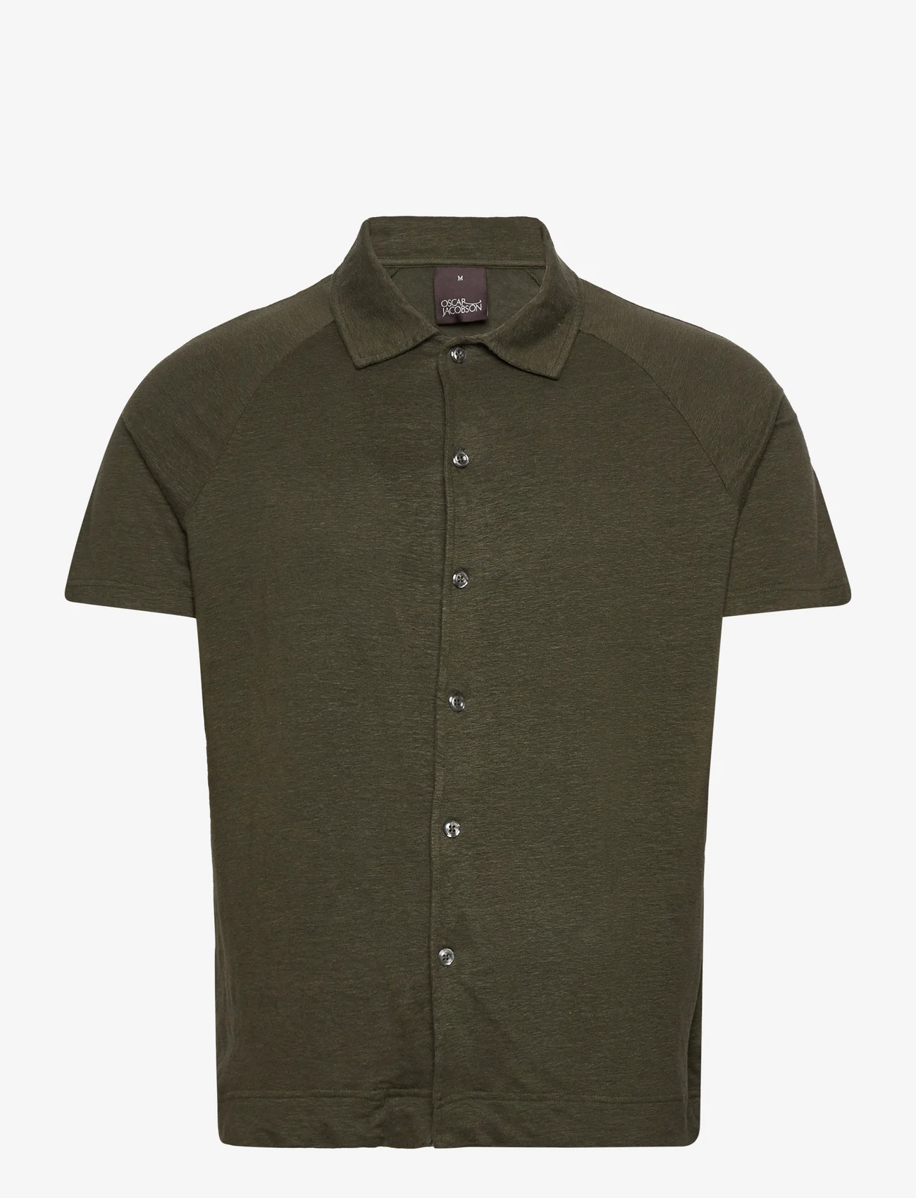 Oscar Jacobson - Albin reg shirt S-S - basic skjorter - green cervo - 0