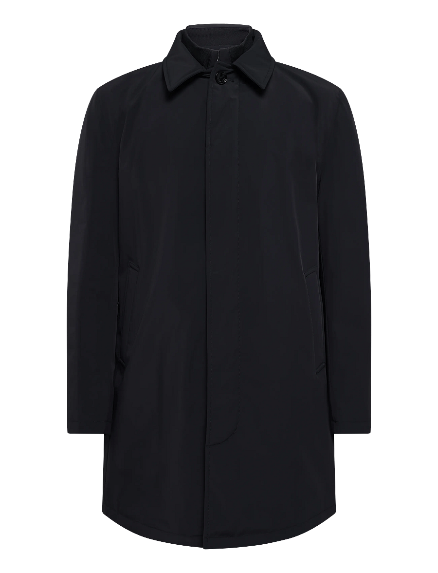 Oscar Jacobson - Zipped Padded Car Coat - light coats - navy - 0