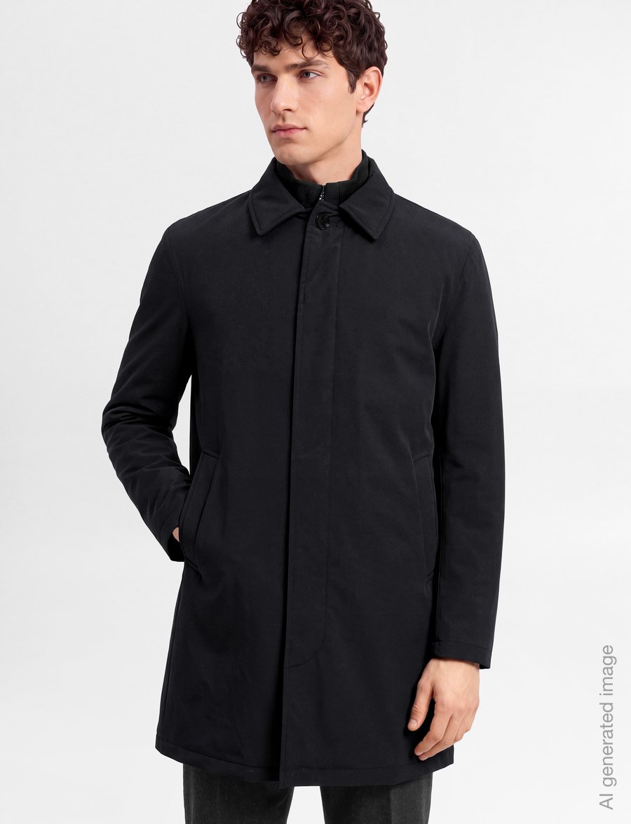 Oscar Jacobson - Zipped Padded Car Coat - ploni paltai - navy - 3