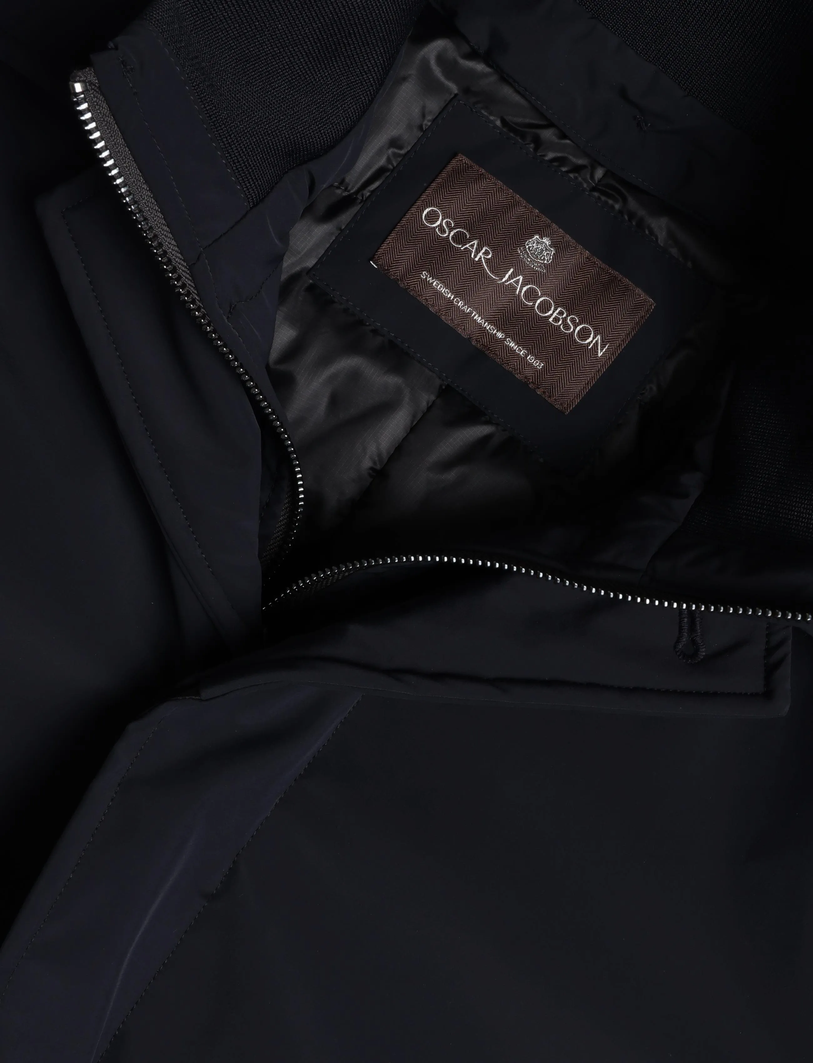 Oscar Jacobson - Zipped Padded Car Coat - light coats - navy - 2
