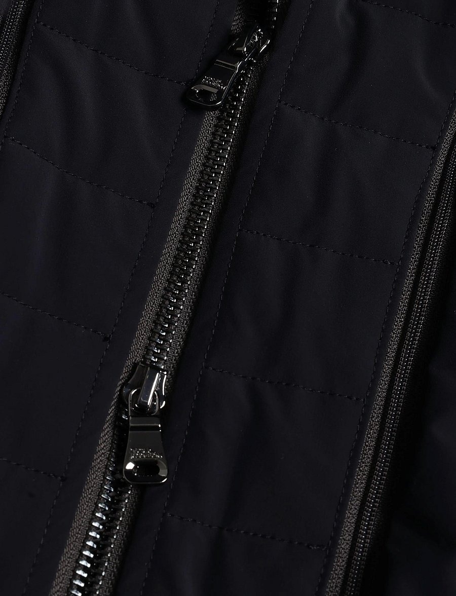 Oscar Jacobson - Zipped Padded Car Coat - light coats - navy - 4