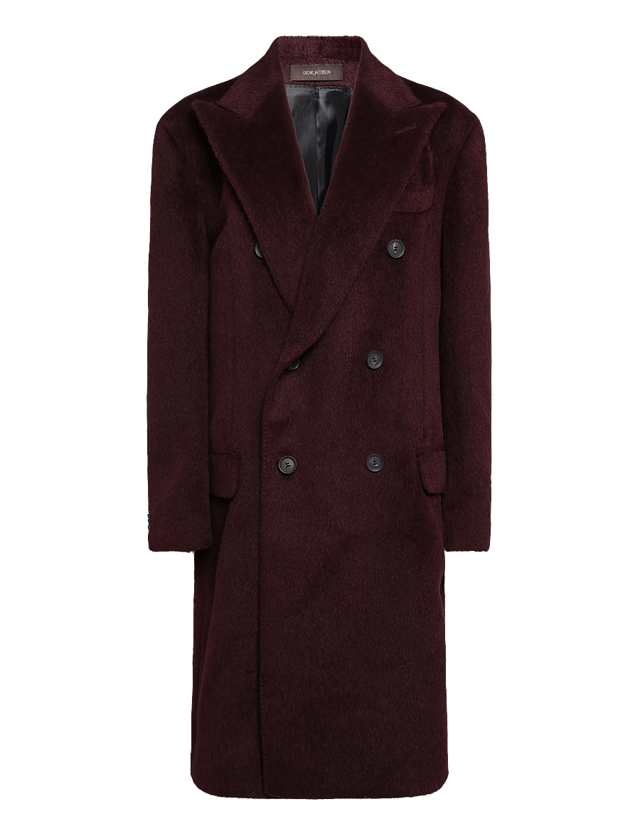 Oscar Jacobson - Sicily Double Breasted Coat - Žieminės striukės - purple - 0
