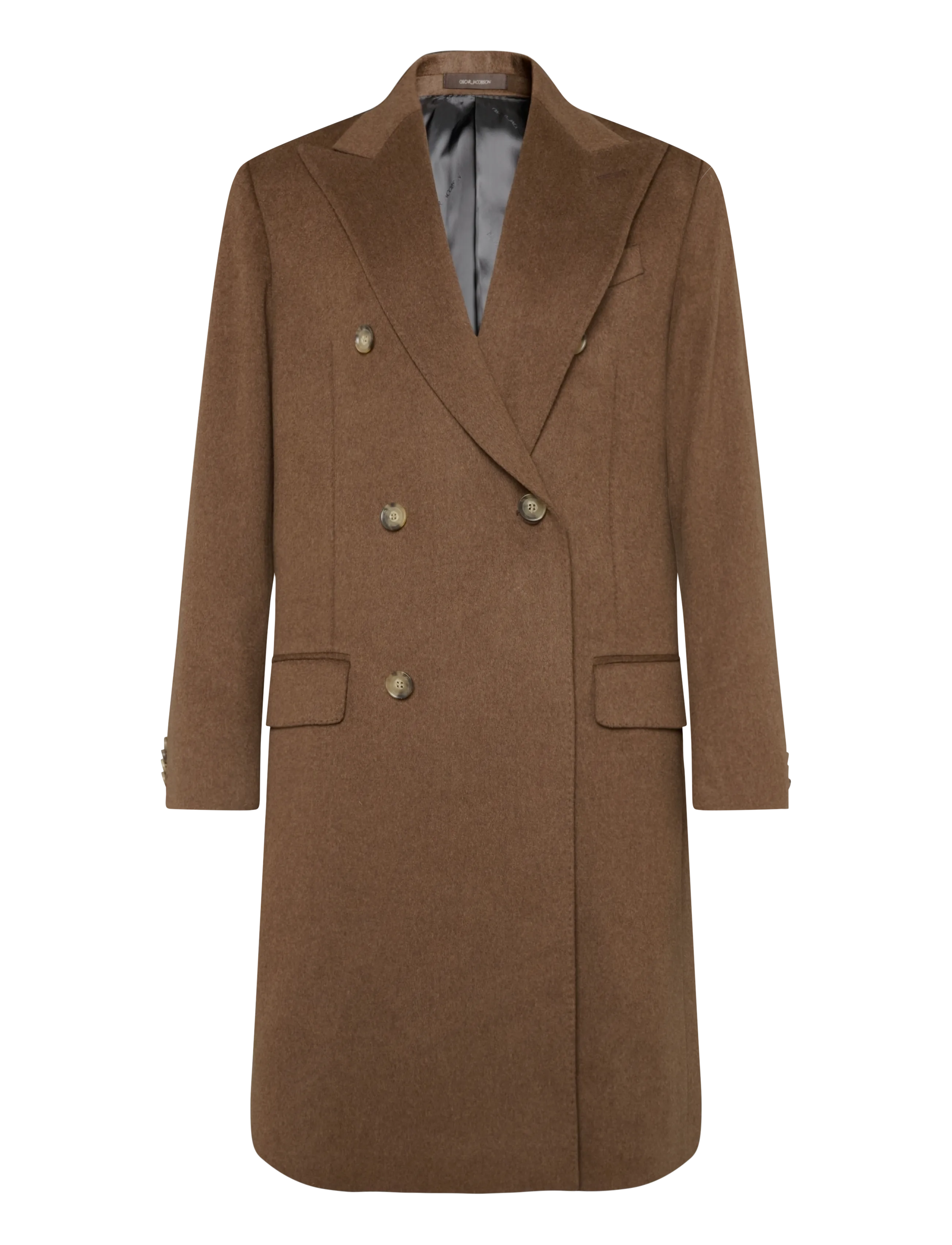 Oscar Jacobson Sicily Double Breasted Coat - Kleidung - BROWN LEAF / brown