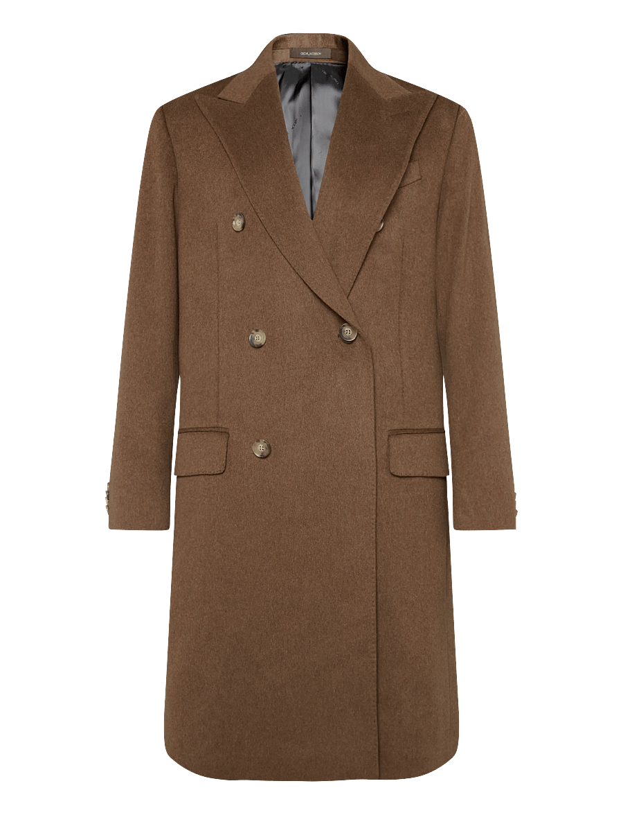 Oscar Jacobson - Sicily Double Breasted Coat - winterjacken - brown leaf - 0