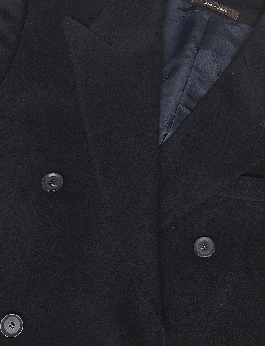 Oscar Jacobson - Sicily Double Breasted Coat - winter jackets - navy - 2