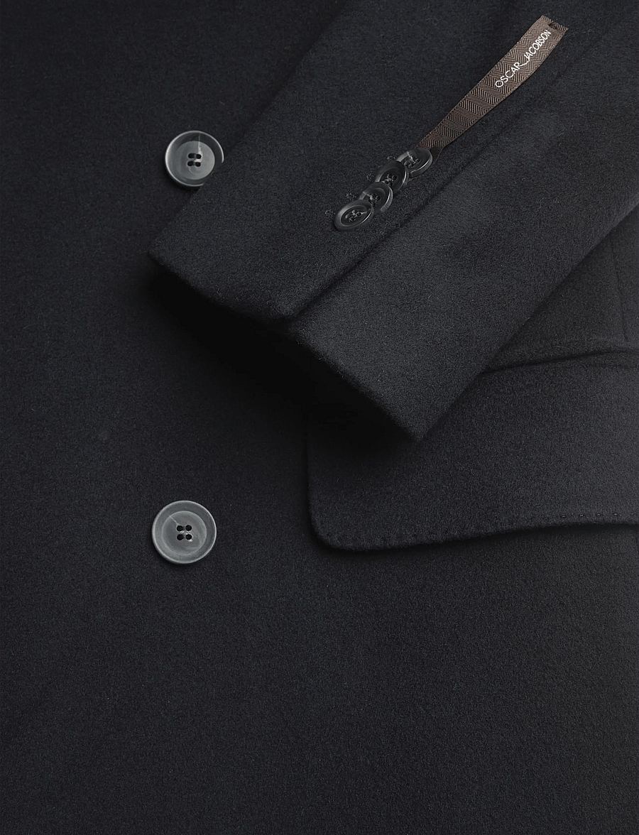 Oscar Jacobson - Sicily Double Breasted Coat - winter jackets - navy - 3