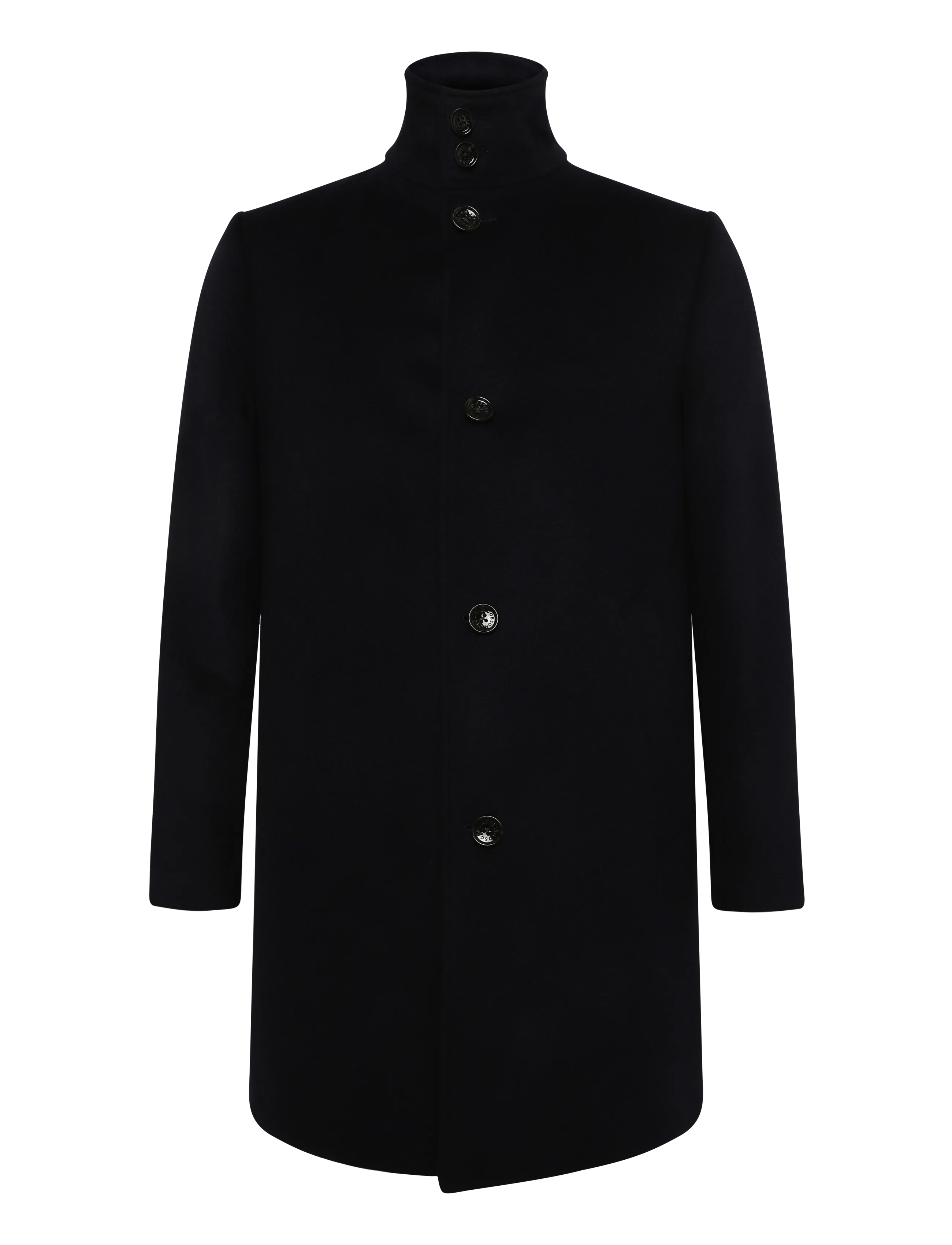 Oscar Jacobson Chimney Collar Coat - Riided - NAVY / navy