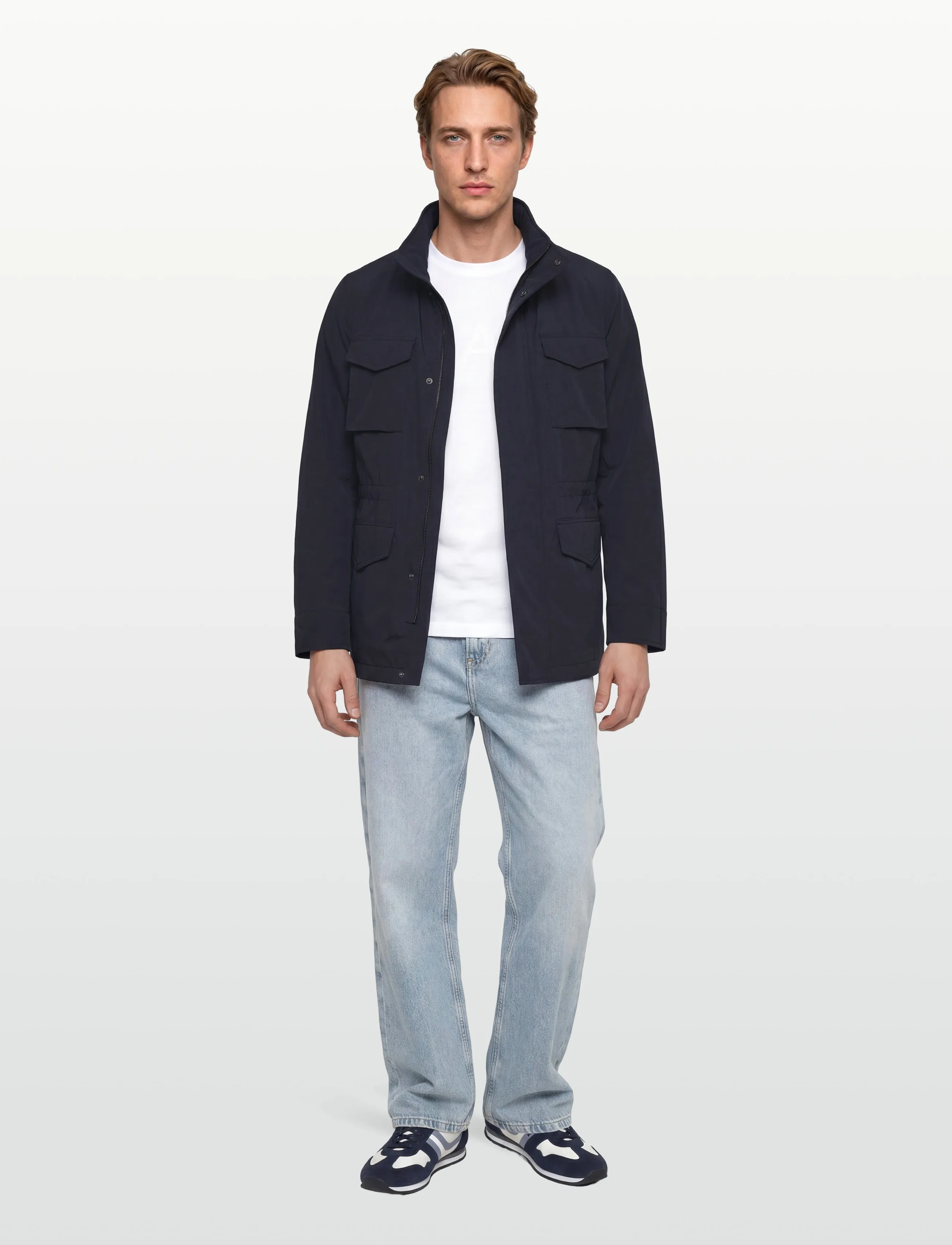 Oscar Jacobson M-65 Field Jacket, Mænd, M-65 Feltjakke, Blå, Str: 56