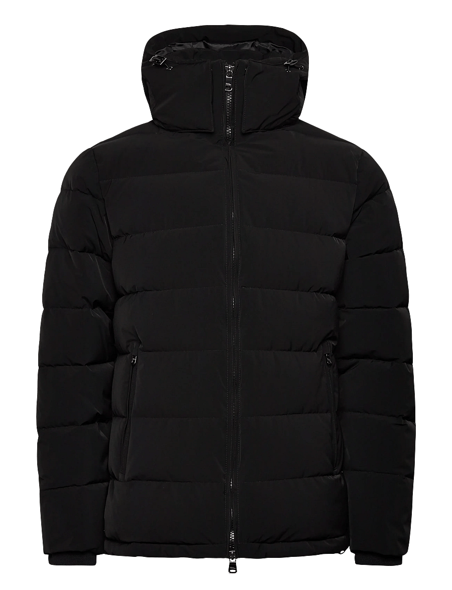 Oscar Jacobson - Hooded Puffer Jacket - daunenjacken - black - 0