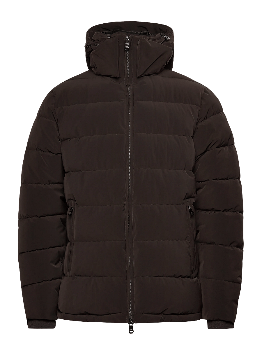 Oscar Jacobson - Hooded Puffer Jacket - talvejoped - terra brown - 0