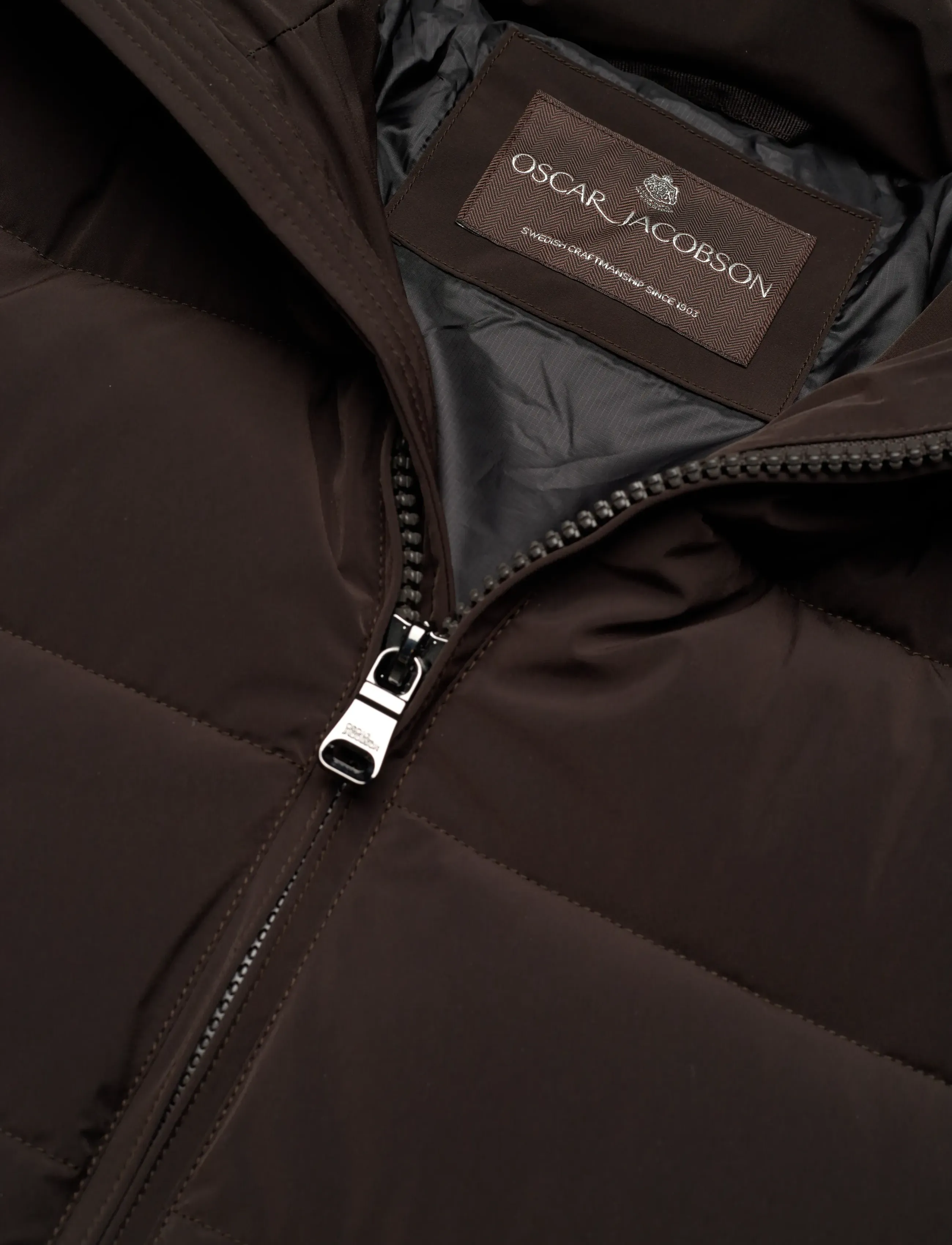 Oscar Jacobson - Hooded Puffer Jacket - talvejoped - terra brown - 2