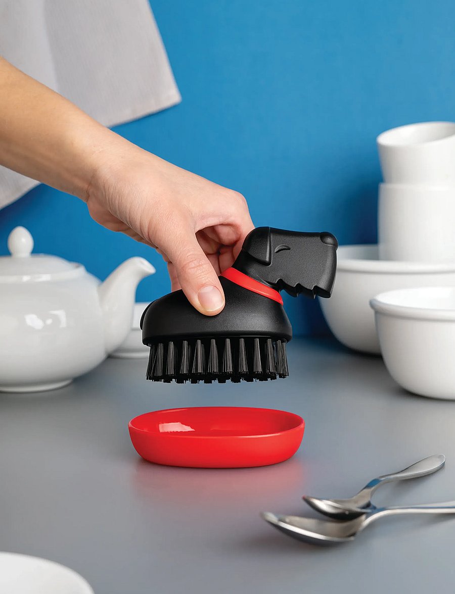 OTOTO - Dish brush - Oscar - black & red - 3