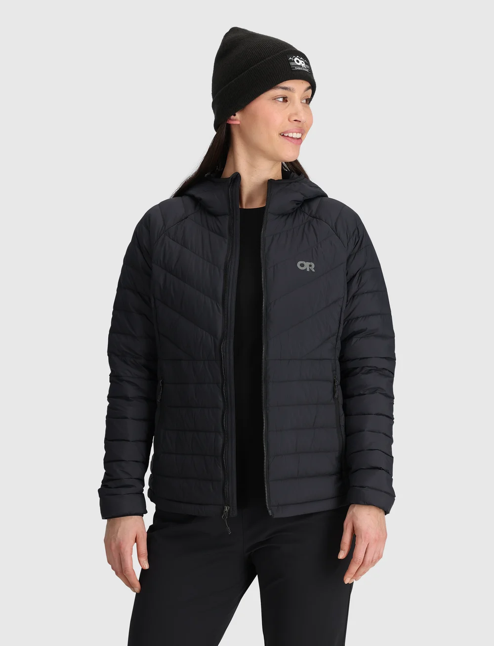 Outdoor Research - W TRANSCENDENT HOOD - dunjackor - black - 0