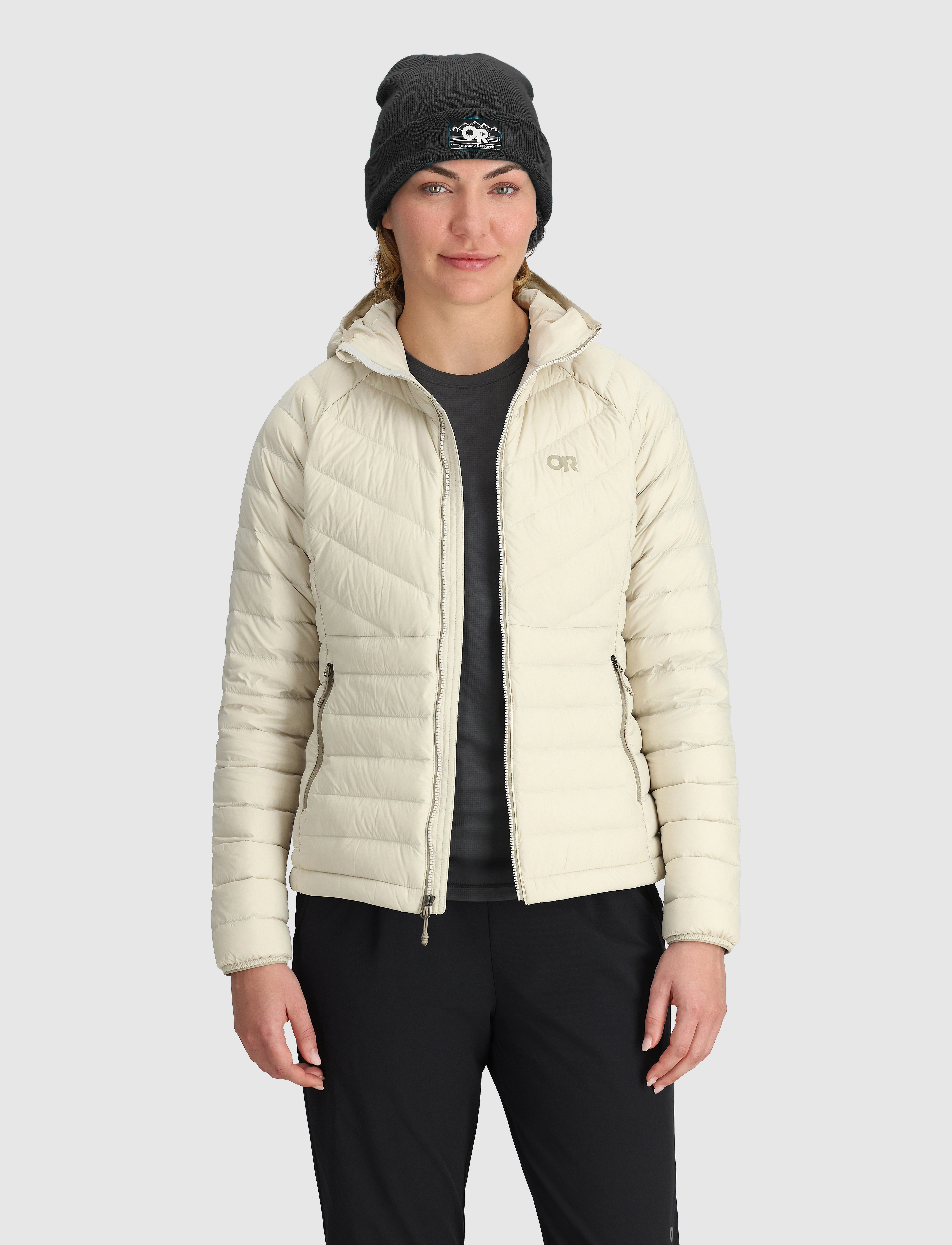 Outdoor Research - W TRANSCENDENT HOOD - dunjakker - oyster - 2