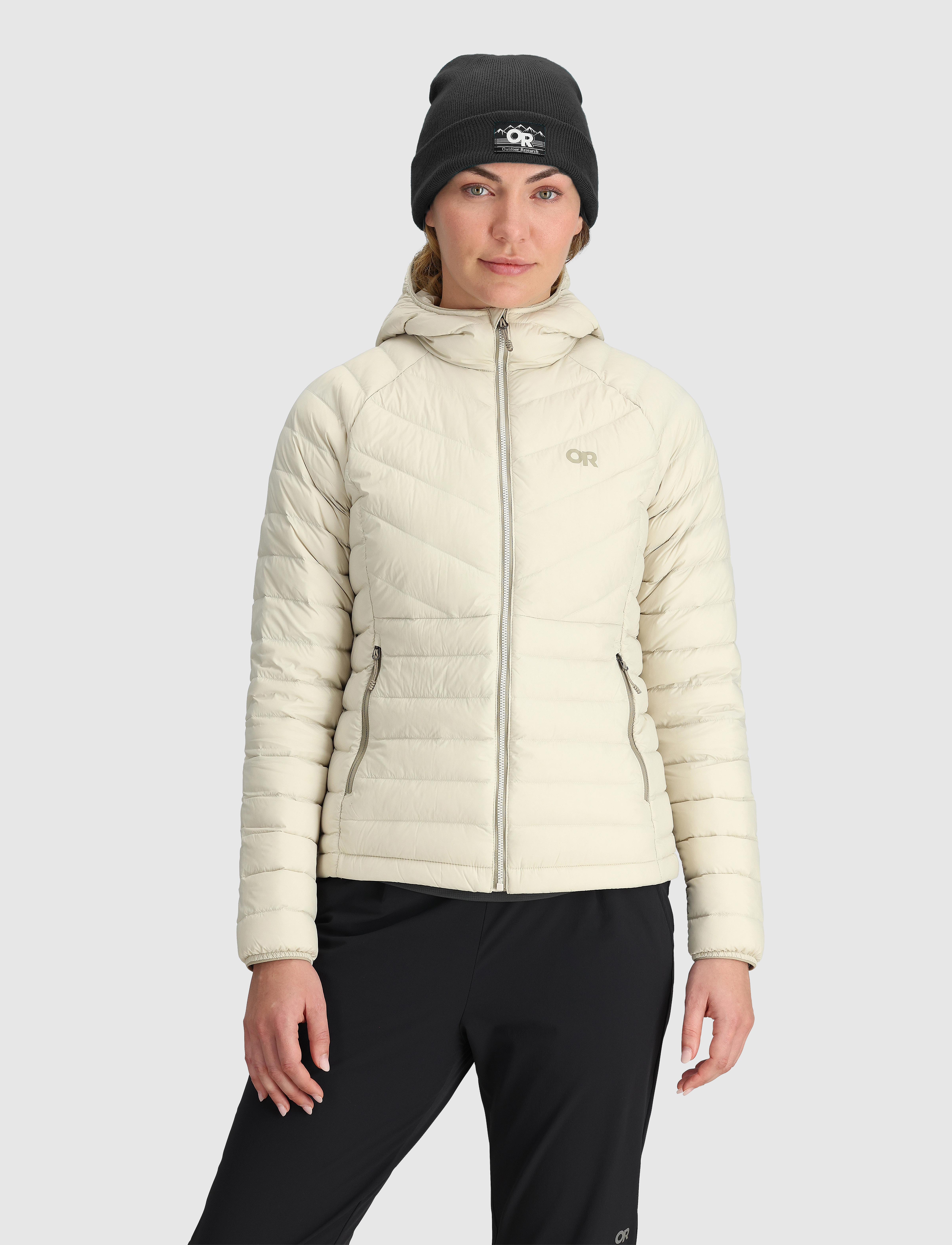 Outdoor Research - W TRANSCENDENT HOOD - dunjakker - oyster - 4