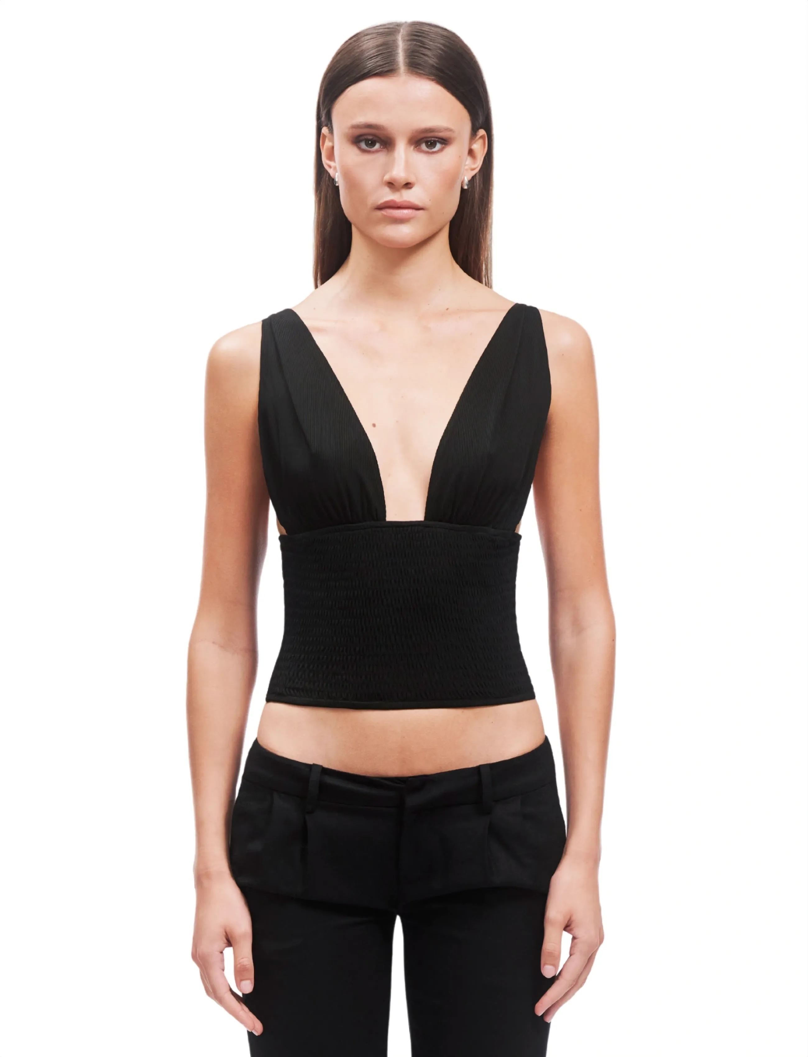 OW Collection Alba Top, M, T-shirts & Oberteile, Schwarz - Sleeveless, Frauen