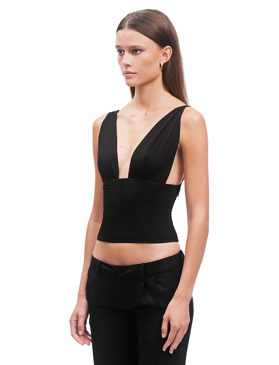 OW Collection - ALBA Top - linnen - black - 3
