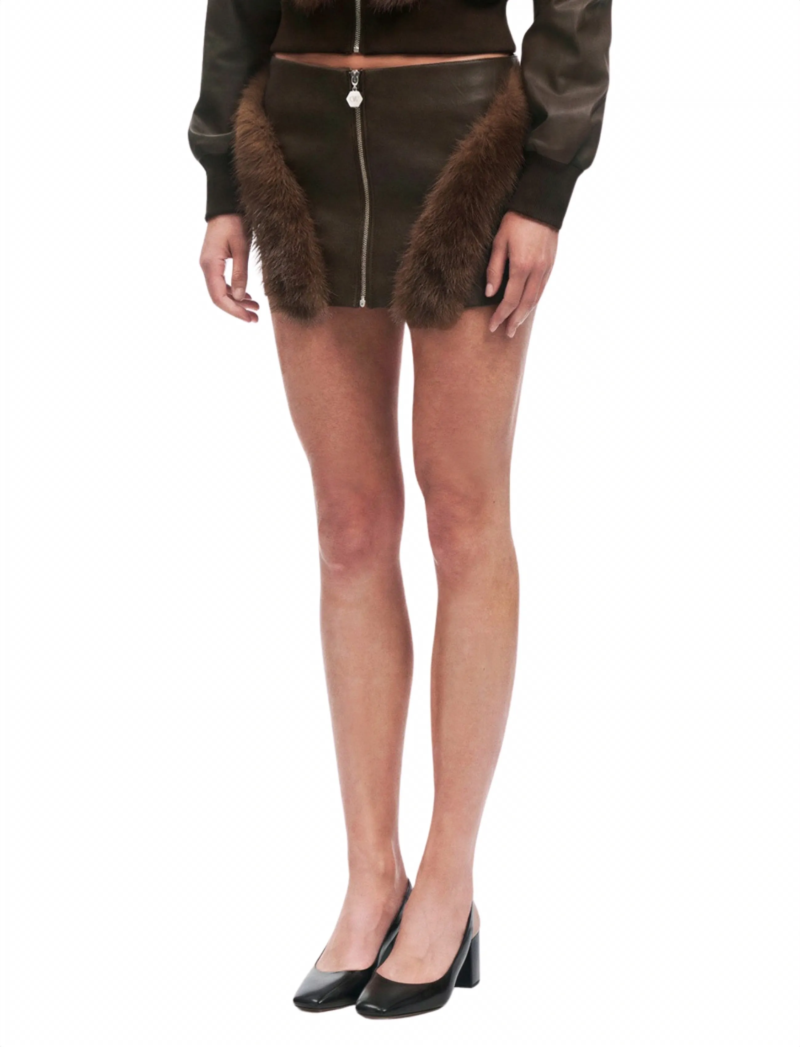 OW Collection - BELA Mini Skirt - kurze röcke - brown - 3