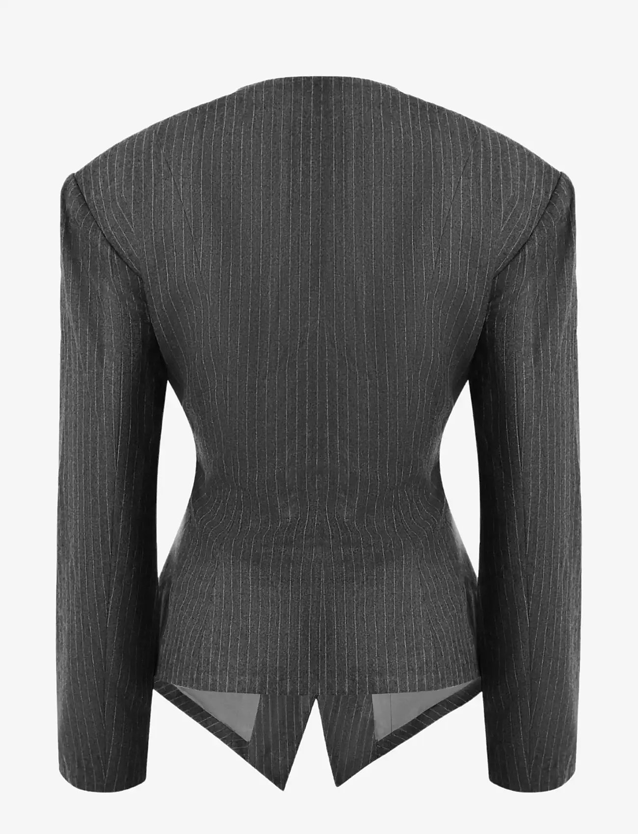 OW Collection - LANI Blazer - enkelknäppta kavajer - grey stripe - 2