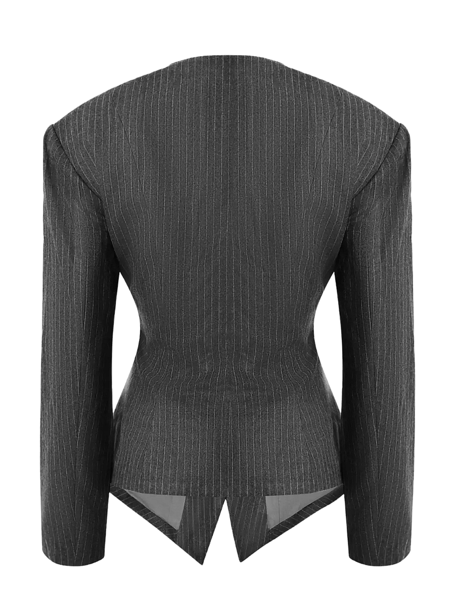 OW Collection - LANI Blazer - einreihige blazer - grey stripe - 2