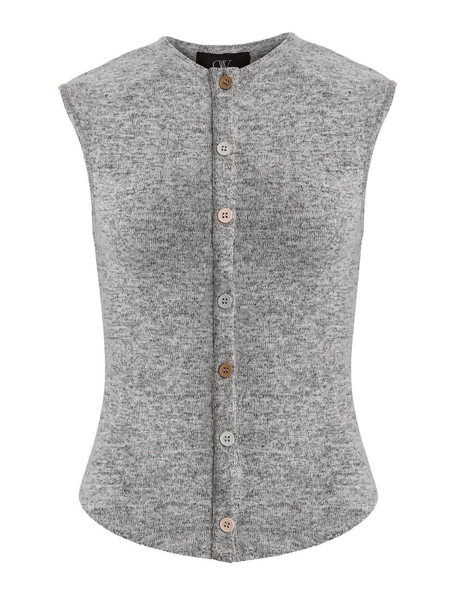 OW Collection - RUE Vest - stickade västar - grey - 1