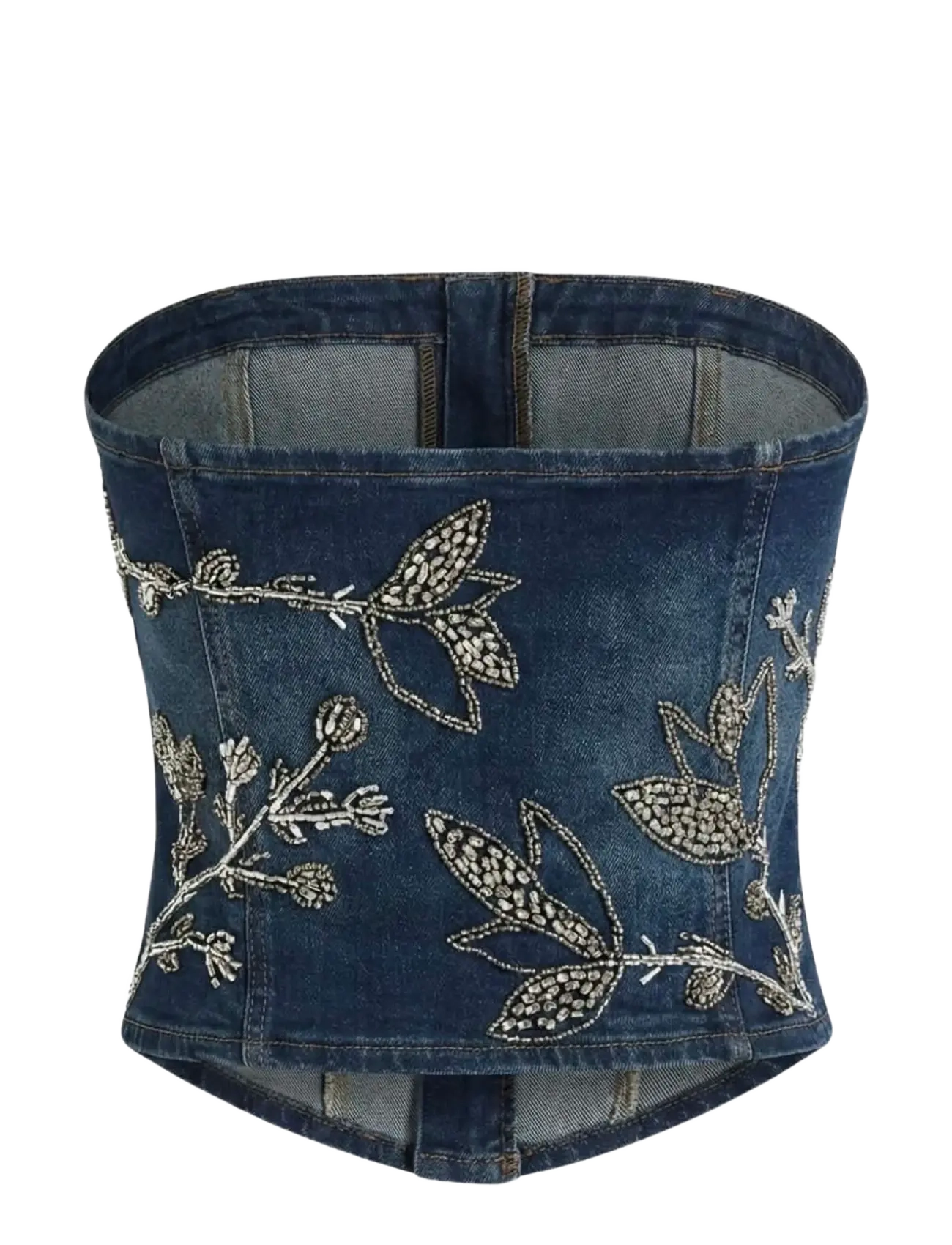 OW Collection - NOVA Embellished Denim Top - Ärmellose tops - dark wash - 2