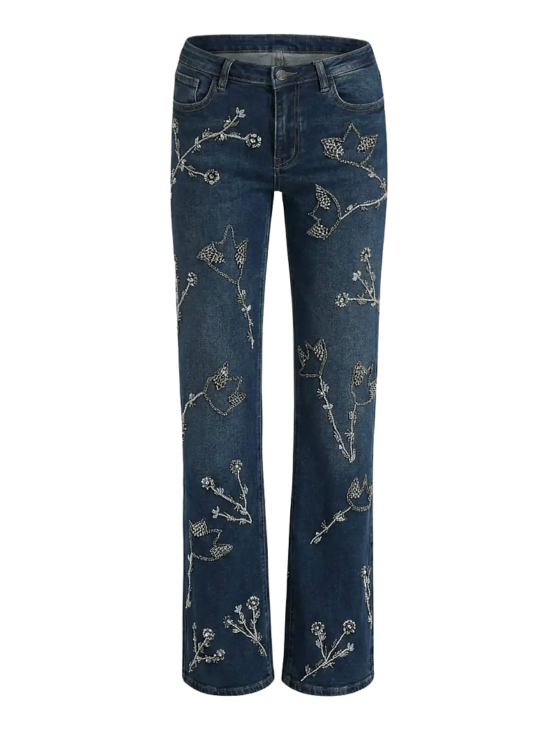 OW Collection - NOVA Embellished Denim Jeans - straight jeans - dark wash - 1